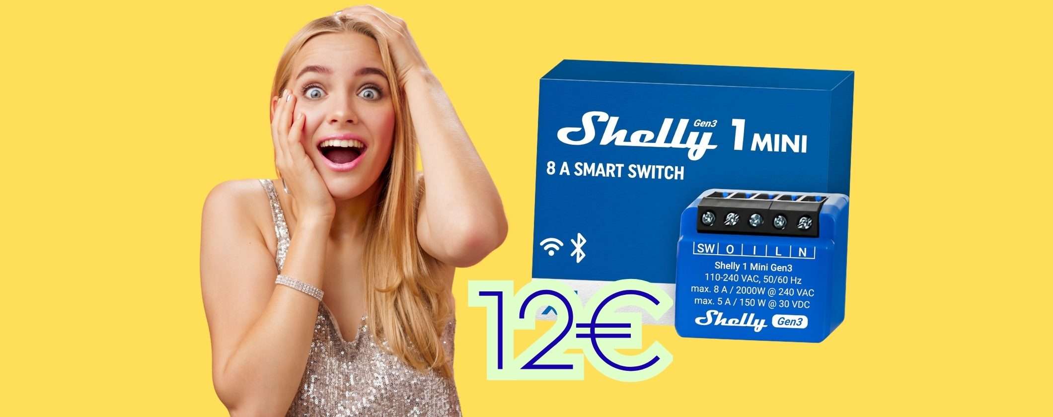 Casa domotica con Shelly 1 Mini Gen3, il relè WiFi e Bluetooth a soli 12€