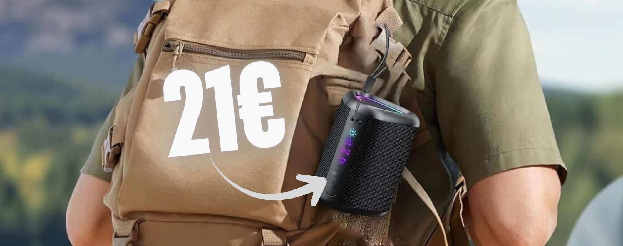 Cassa Bluetooth portatile impermeabile con autonomia da 24h a soli 21€