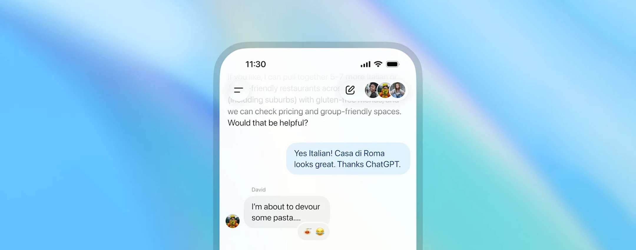 ChatGPT lancia le chat di gruppo fino a 20 partecipanti: ecco come funzionano