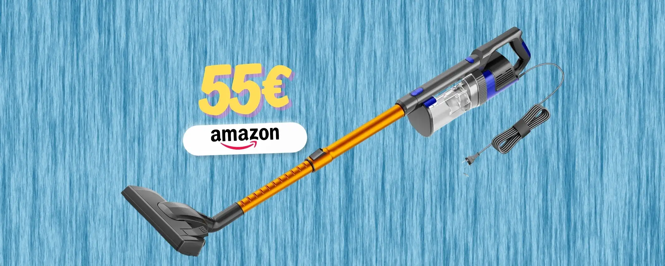 Super aspirapolvere Design verticale e potenza 60KPa a soli 55€