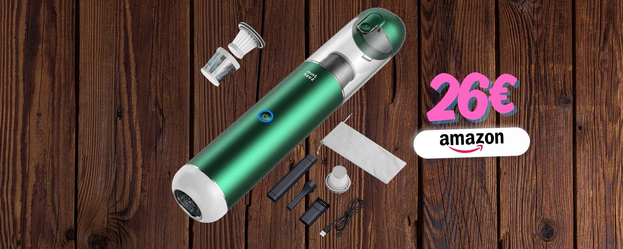 Mini aspirapolvere per casa e auto: pulizia 17000 PA e 35' di furore