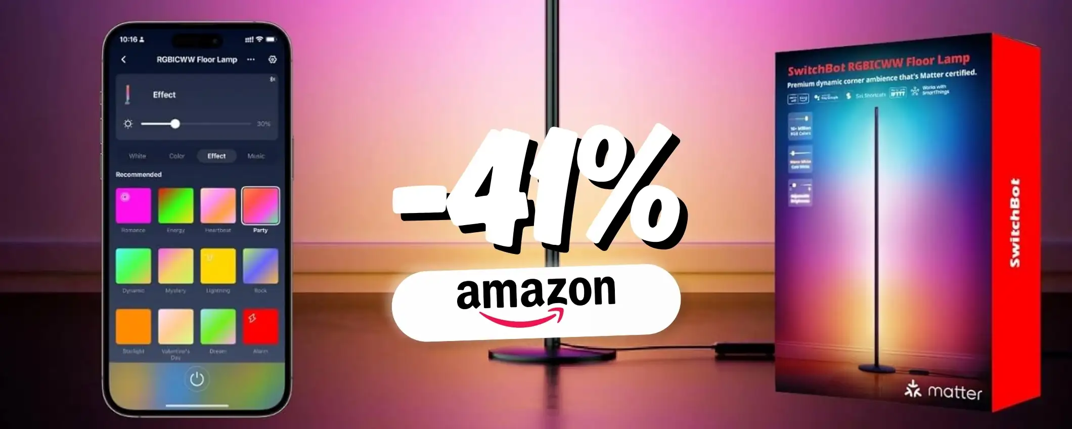 Lampada multicolor moderna: con SwitchBot la casa è creativa (-41%)