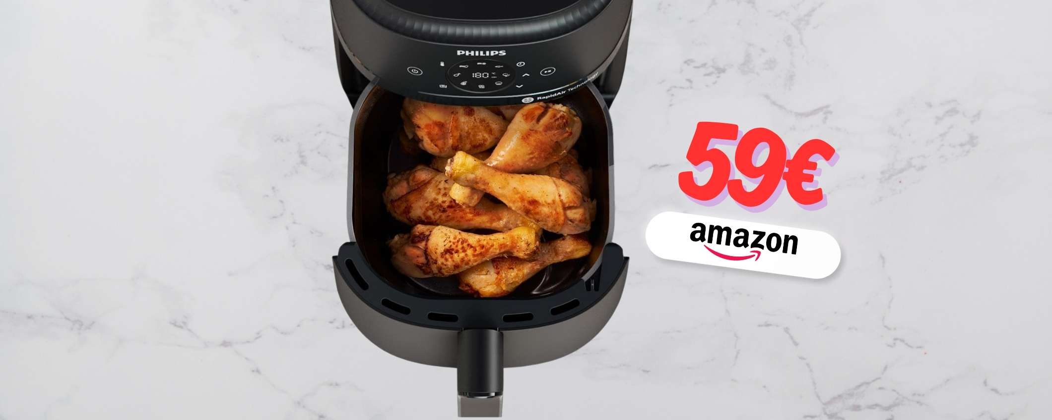 CROLLA a 59€ la regina delle friggitrici ad aria: Philips Serie 2000