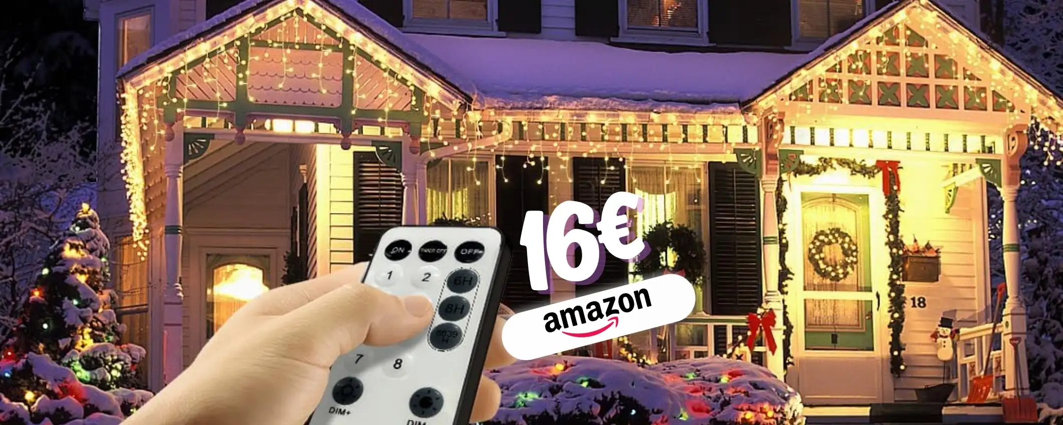 10m di luci LED a tenda: bianco caldo per casa sfavillante con 16€