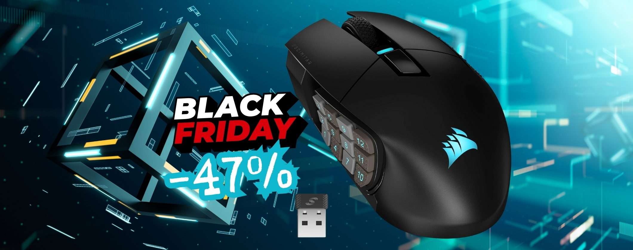 Corsair: mouse wireless da gaming con 16 pulsanti programmabili in offerta al 47%