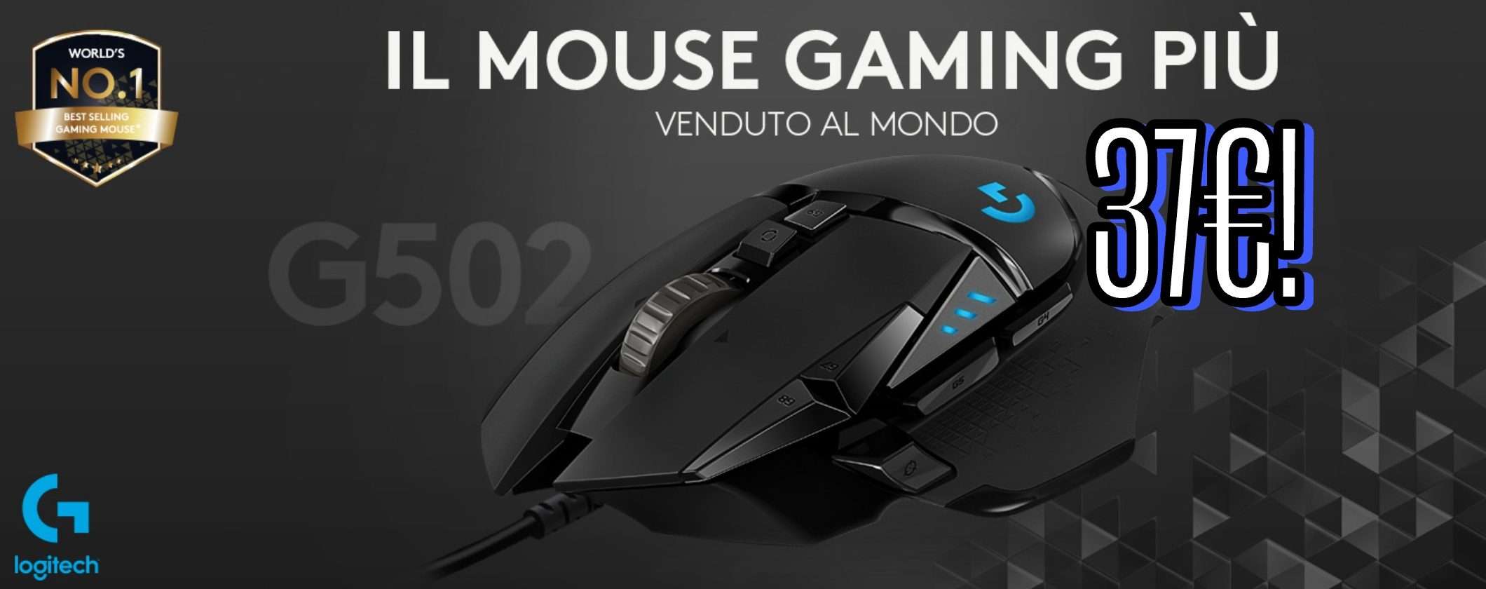 Crolla il prezzo del Mouse da Gaming TOP GAMMA di Logitech su Amazon (37€)