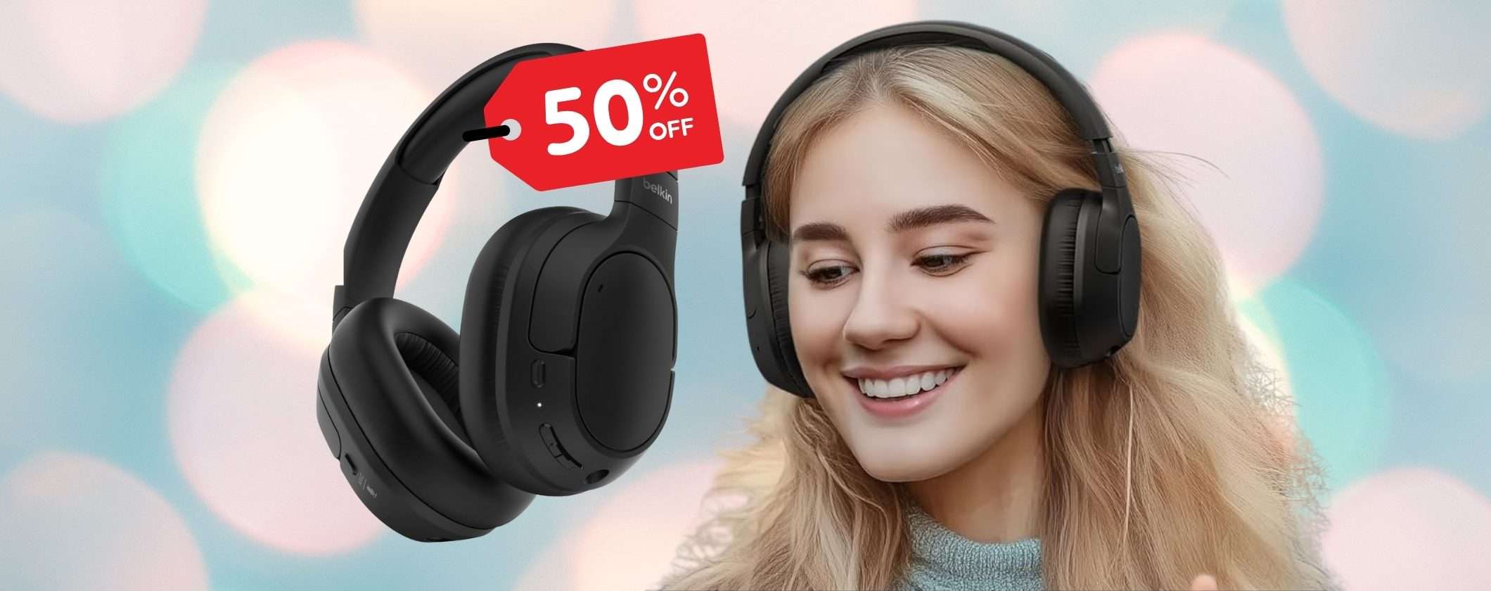 Cuffie wireless Belkin SoundForm Isolate: comode per musica e chiamate dove vuoi