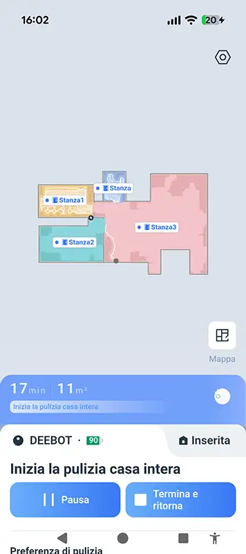 ecovacs deebot mini navigazione