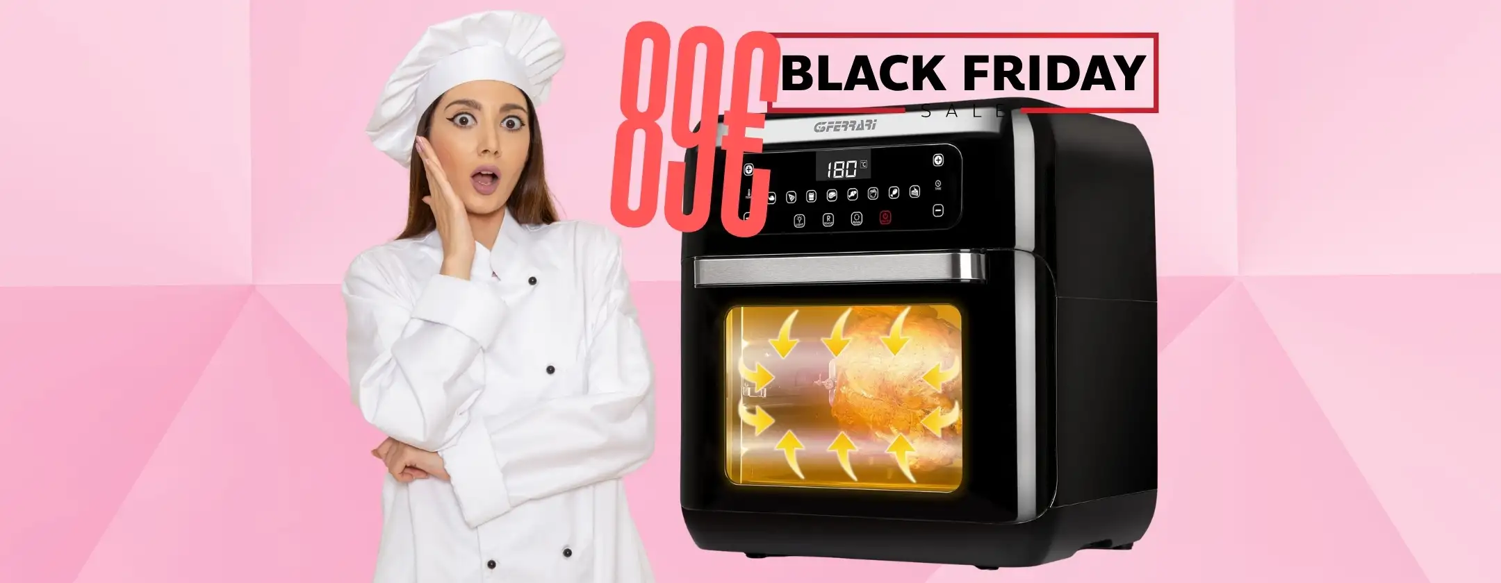 G3 Ferrari G10136: friggitrice ad aria da 11L, 9 programmi, accessori e ricettario (89€)