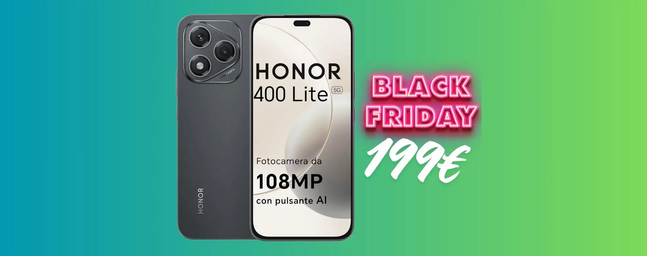 HONOR 400 Lite da 256GB impermeabile è tuo a soli 199€ al Black Friday Amazon