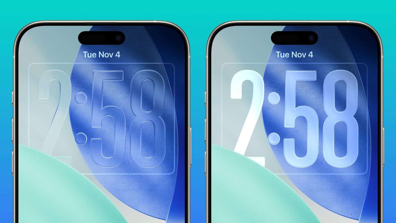 iOS 26 Liquid Glass schermata di blocco