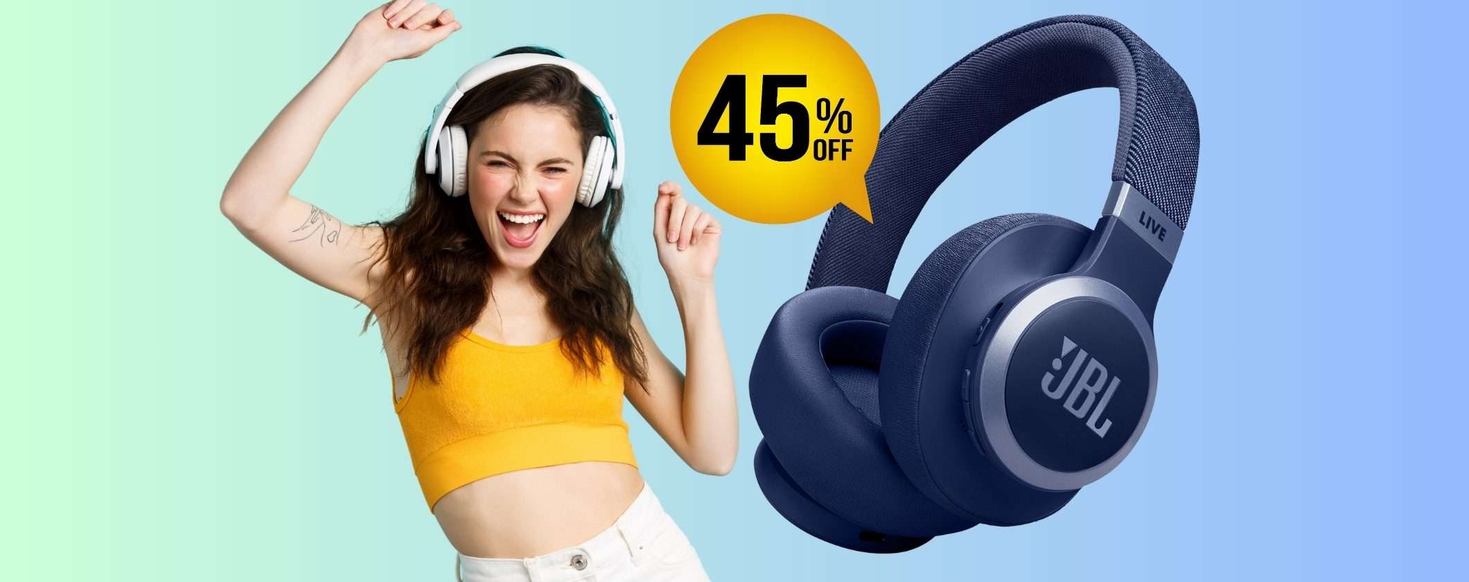 JBL Live 770 NC: i cuffioni con 65ore di autonomia al prezzo più basso (-45%)