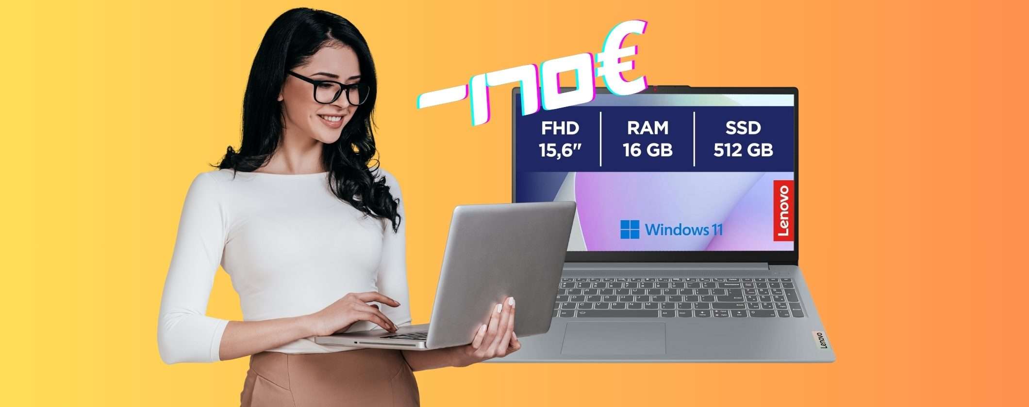 Lenovo IdeaPad Slim 3 da 15,6” e Intel Core i7 oggi scontato di ben 170€