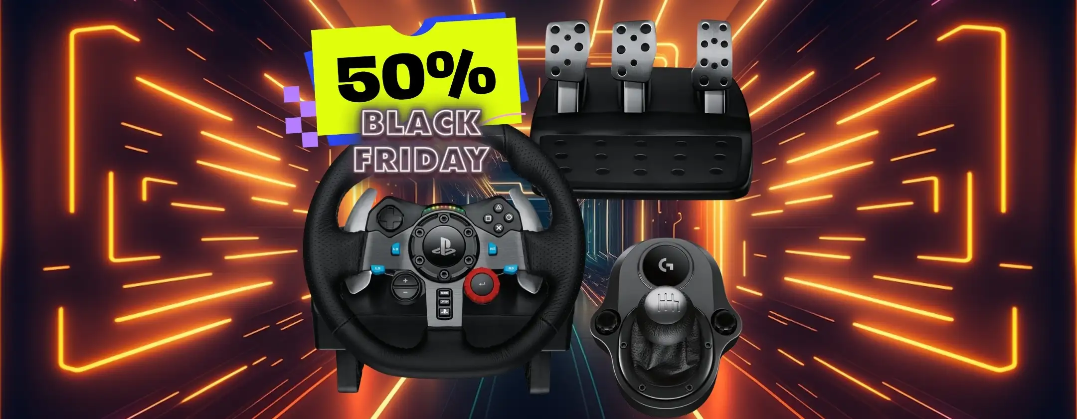 Logitech G29 Driving Force: volante, pedali e cambio a metà prezzo per il Black Friday