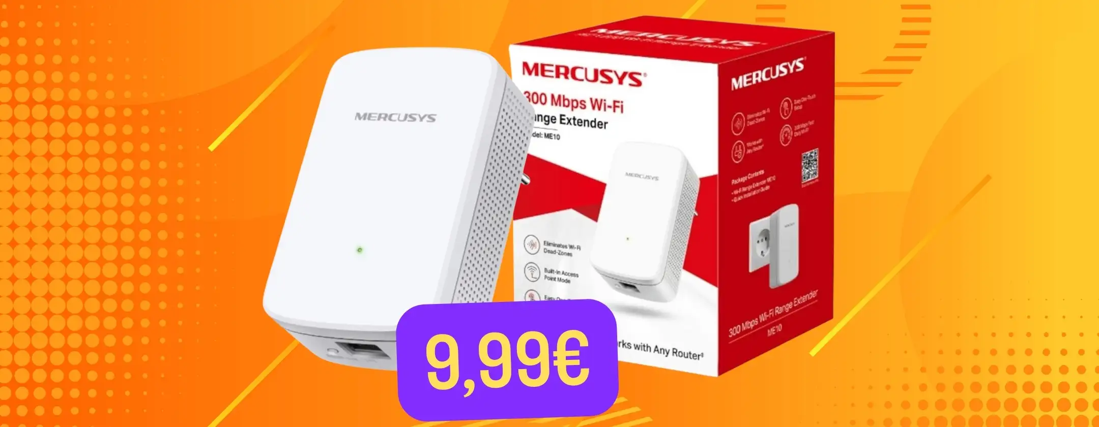 Mercusys TP-Link ME10: ripetitore wireless per Internet più veloce ovunque (9,99€)