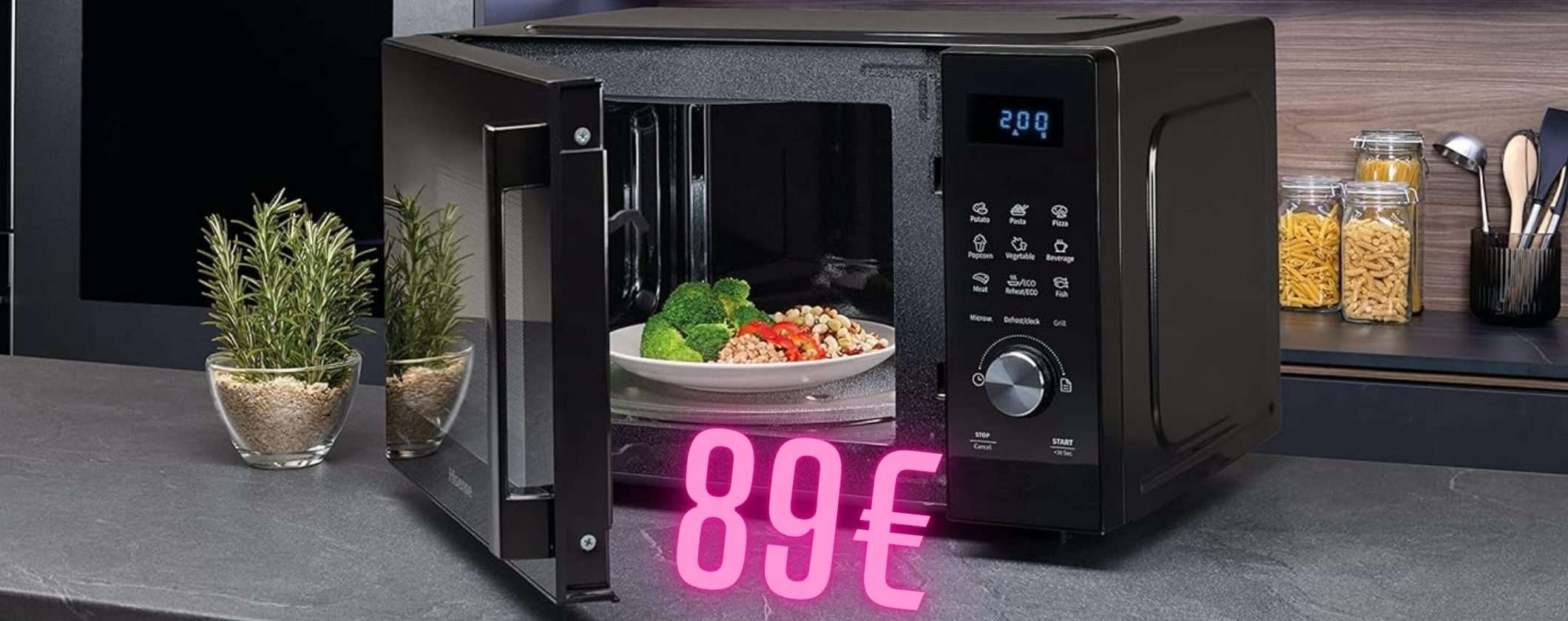 Microonde Hisense da 23L, 800W e display LED a soli 89€ con sconto del 40%