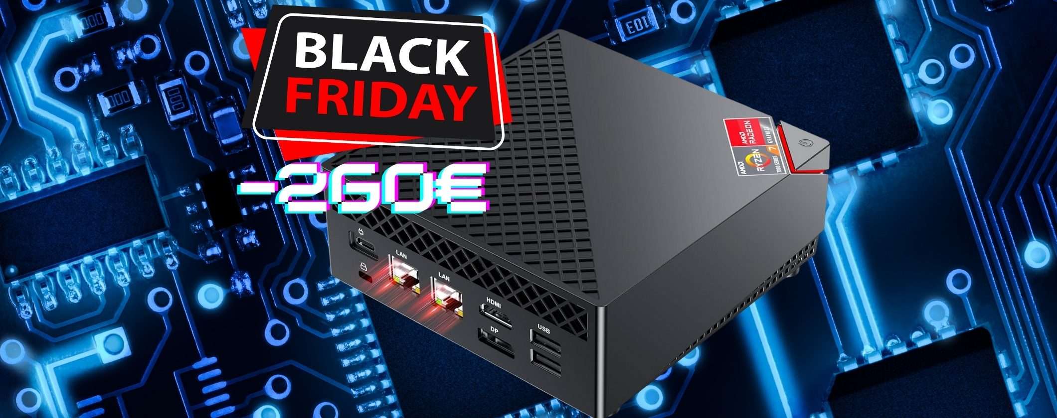 Mini PC con Ryzen 7, 32GB RAM, SSD 1TB e Windows 11 Pro scontato di 260€