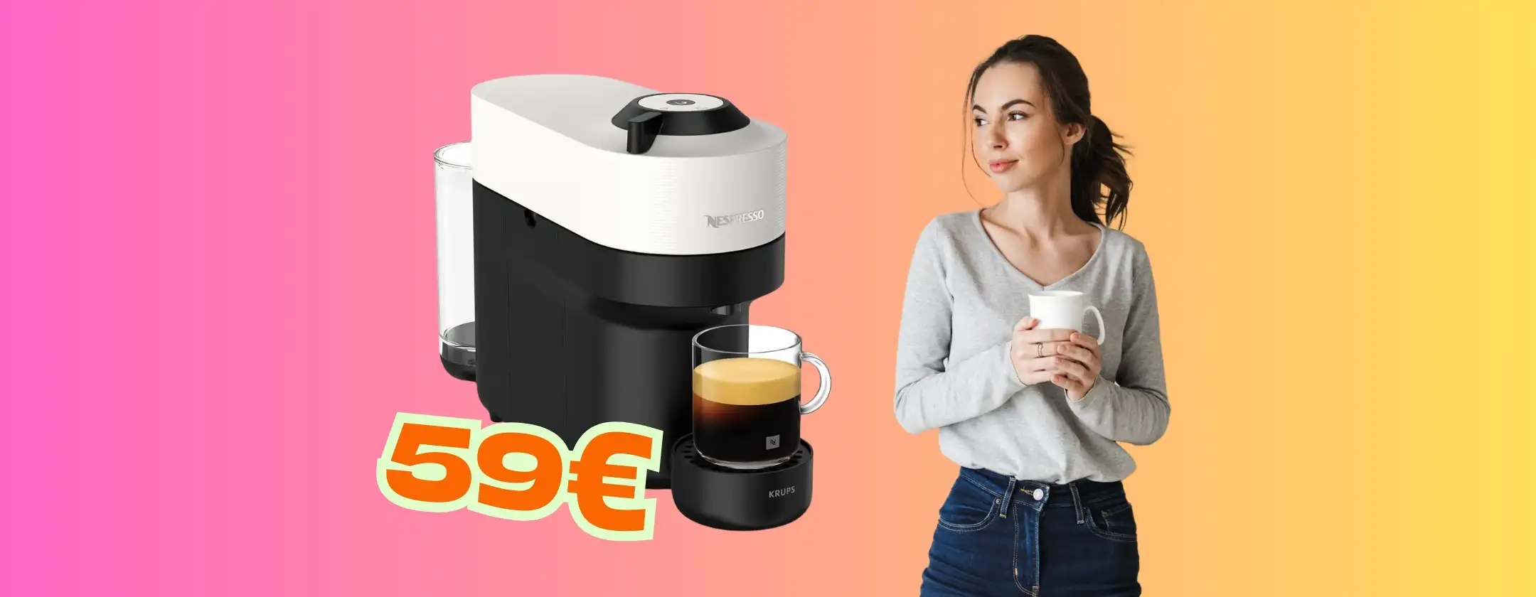 Nespresso Krups Vertuo Pop: macchina per caffè come al bar con appena 59€