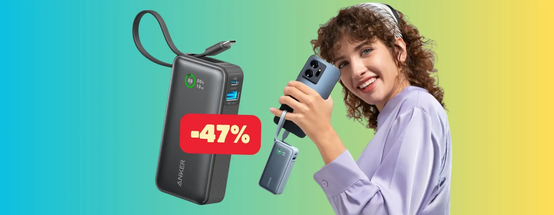 Niente più dispositivi scarichi con il Power Bank Anker Nano in offerta al 47%