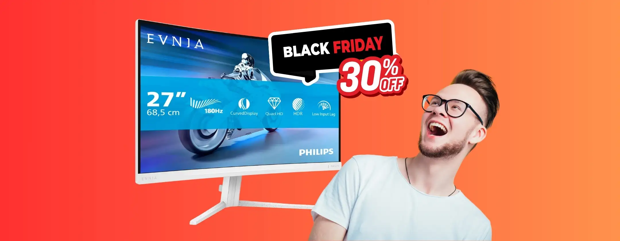 PHILIPS Evnia: monitor da gaming curvo QHD da 27