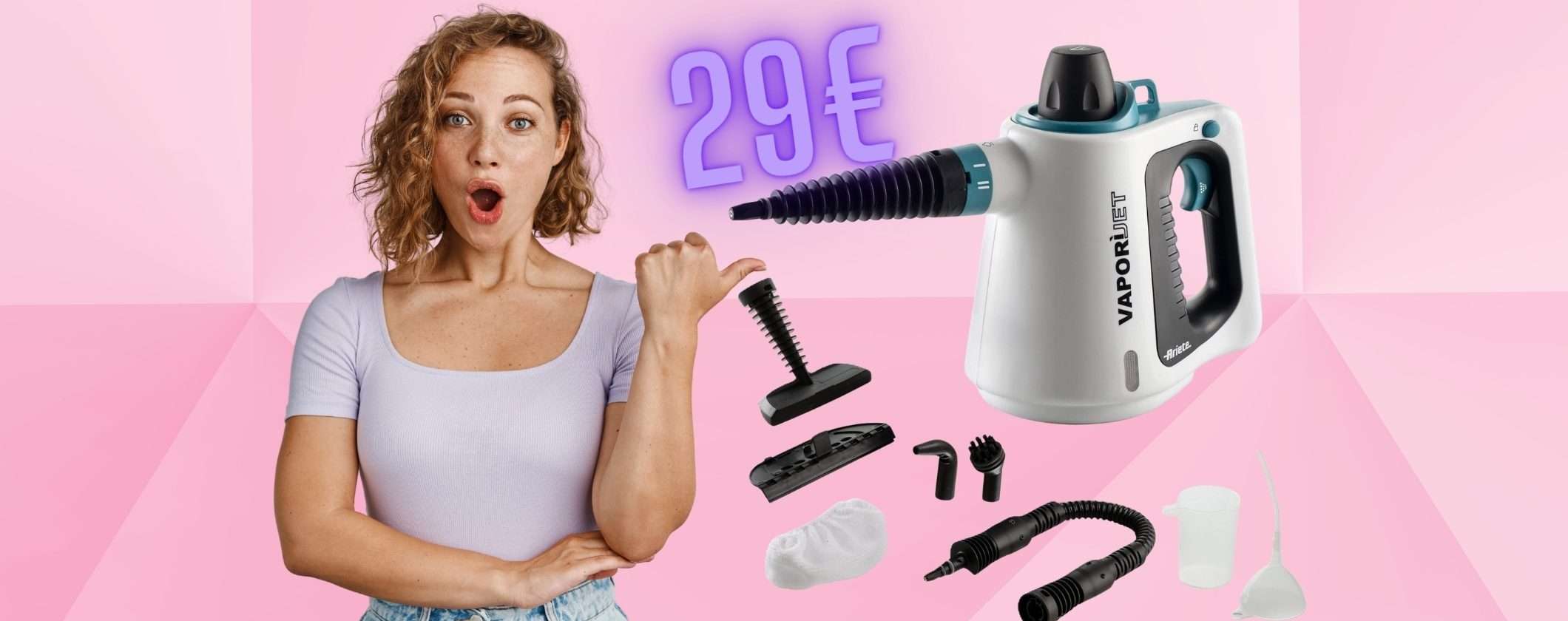 Pistola a vapore multifunzione Ariete 4137 con accessori per disinfettare di tutto