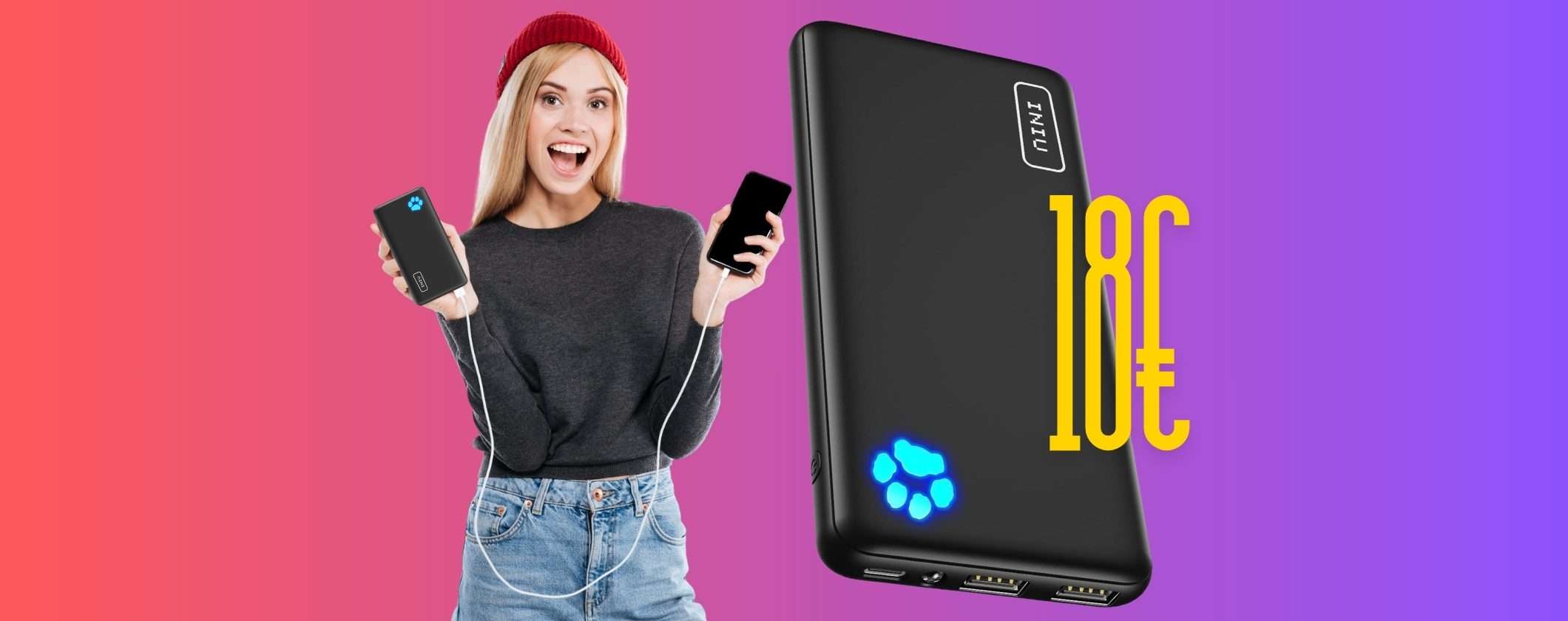 Power Bank INIU da 10000mAh: solo 18€ per ricaricare di tutto ovunque