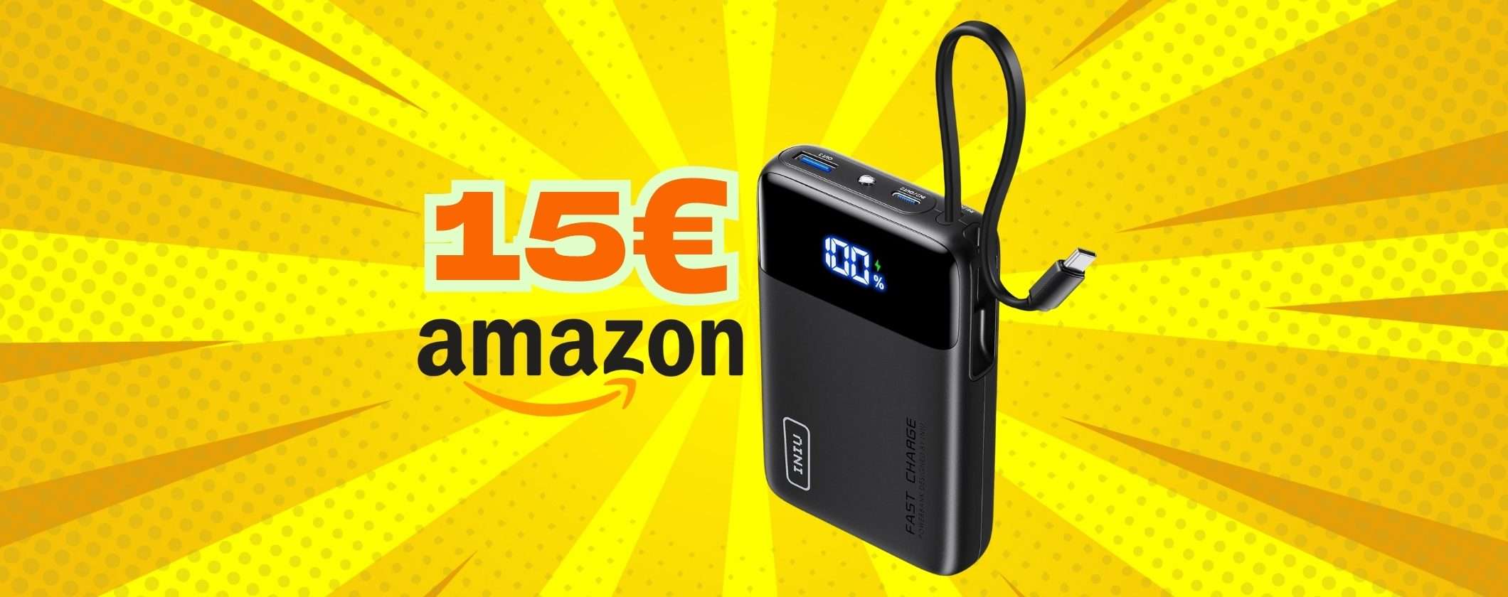 Power Bank potente da 45W per ricaricare di tutto oggi tuo a soli 15€