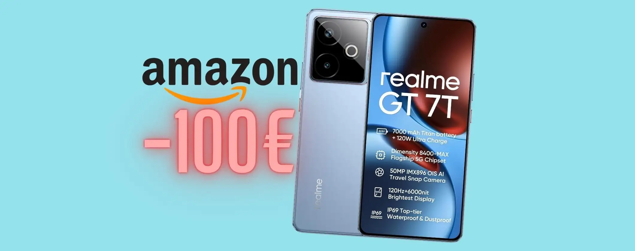 Realme GT 7T 5G (12/512GB) con super batteria da 7000mAh a 100€ in meno Realme GT 7T 5G (12/512GB) con super batteria da 7000mAh a 100€ in meno