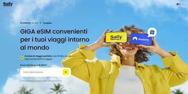 saily esim pagina iniziale