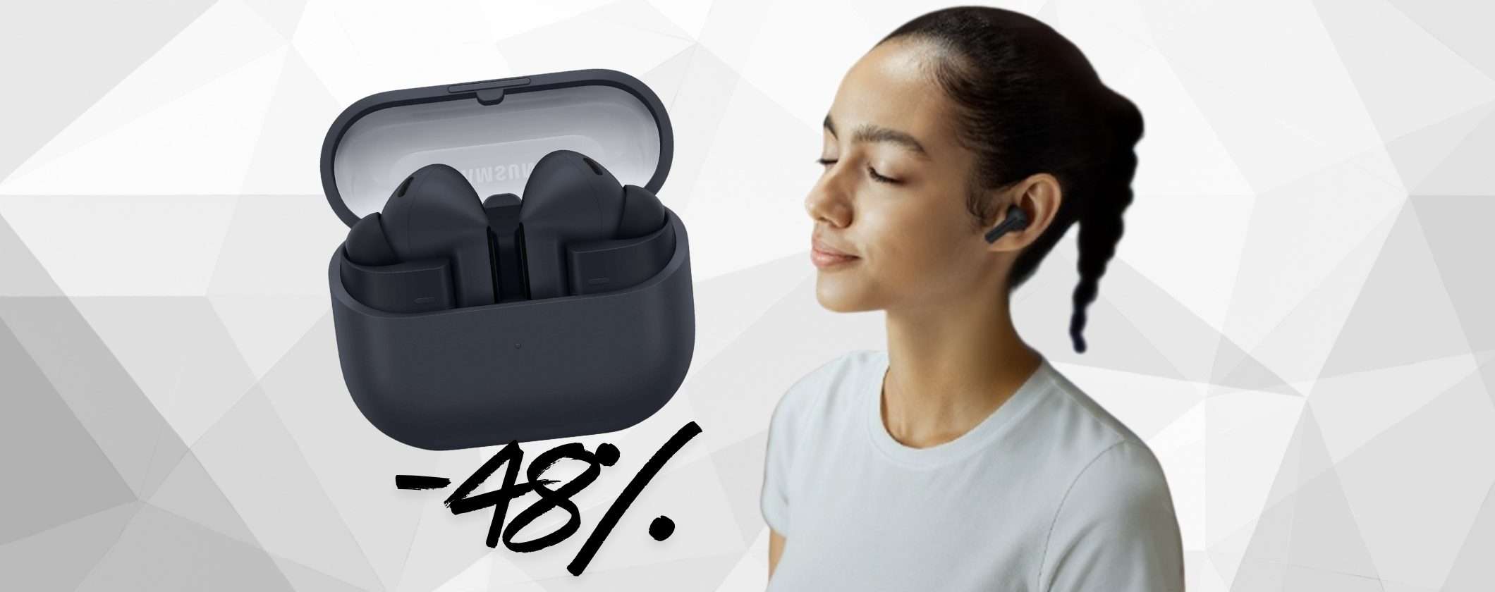 Samsung Galaxy Buds3 FE in sconto (quasi) a metà prezzo su Amazon