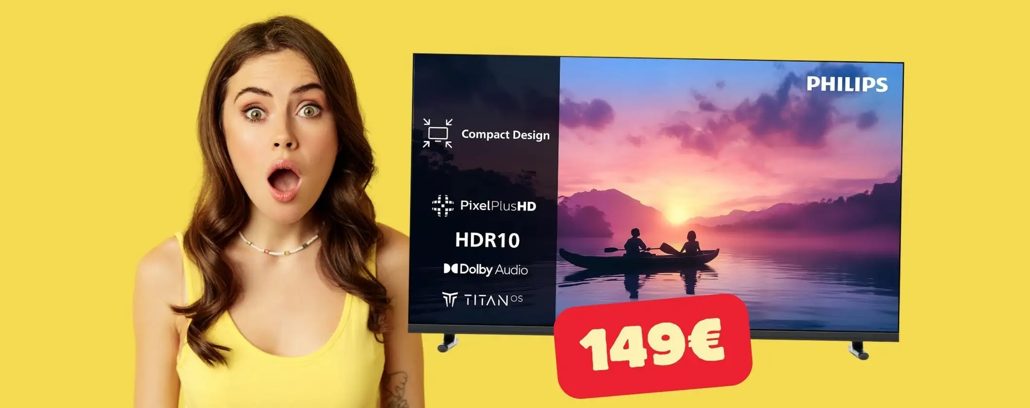 Smart TV Philips da 32 pollici 2K HD LED a soli 149€ è un affare assoluto
