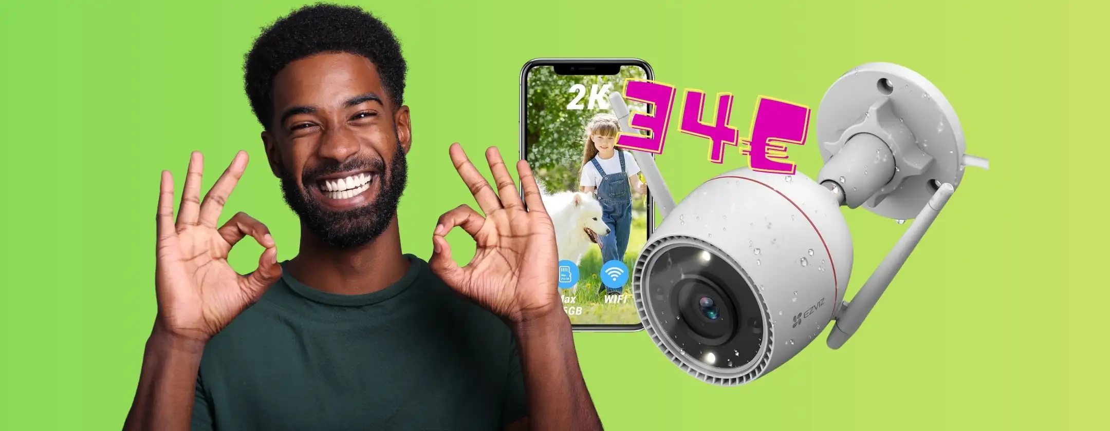 Telecamera WiFi per esterno impermeabile: la migliore sicurezza a soli 34€