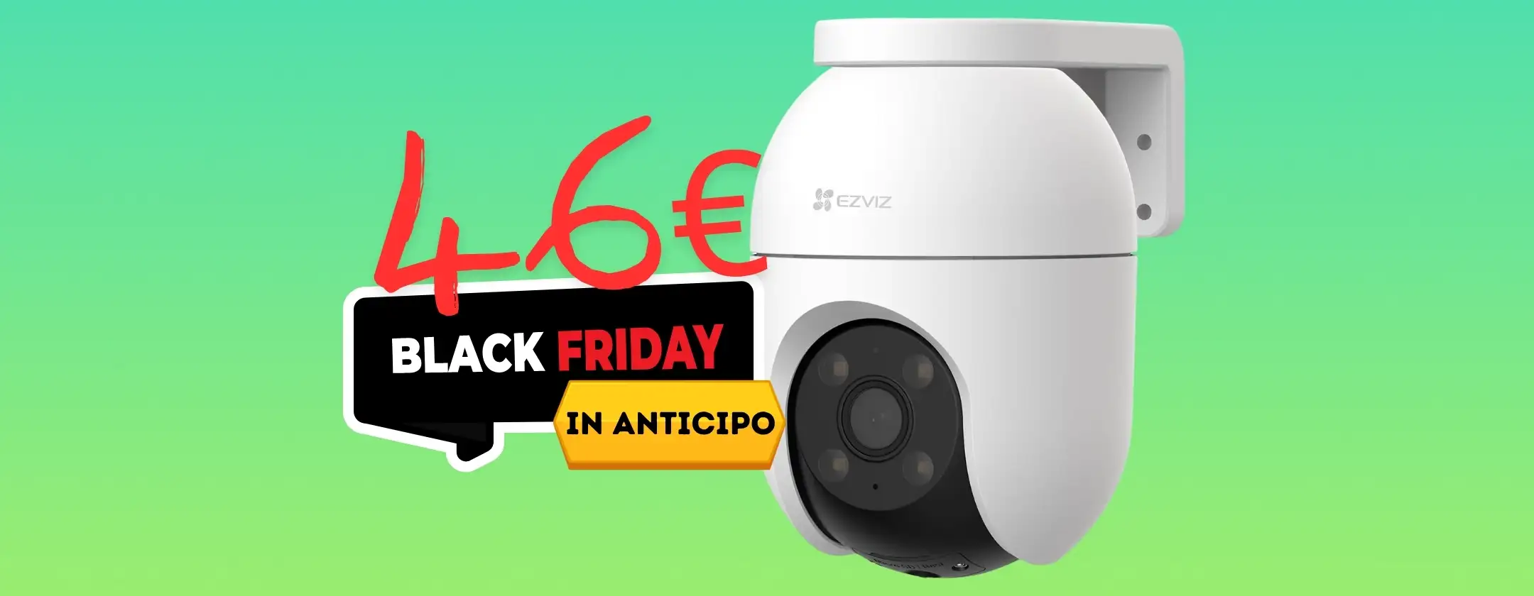 Telecamera WiFi EZVIZ con visione notturna e rilevamento AI a 46€ con Black Friday anticipato