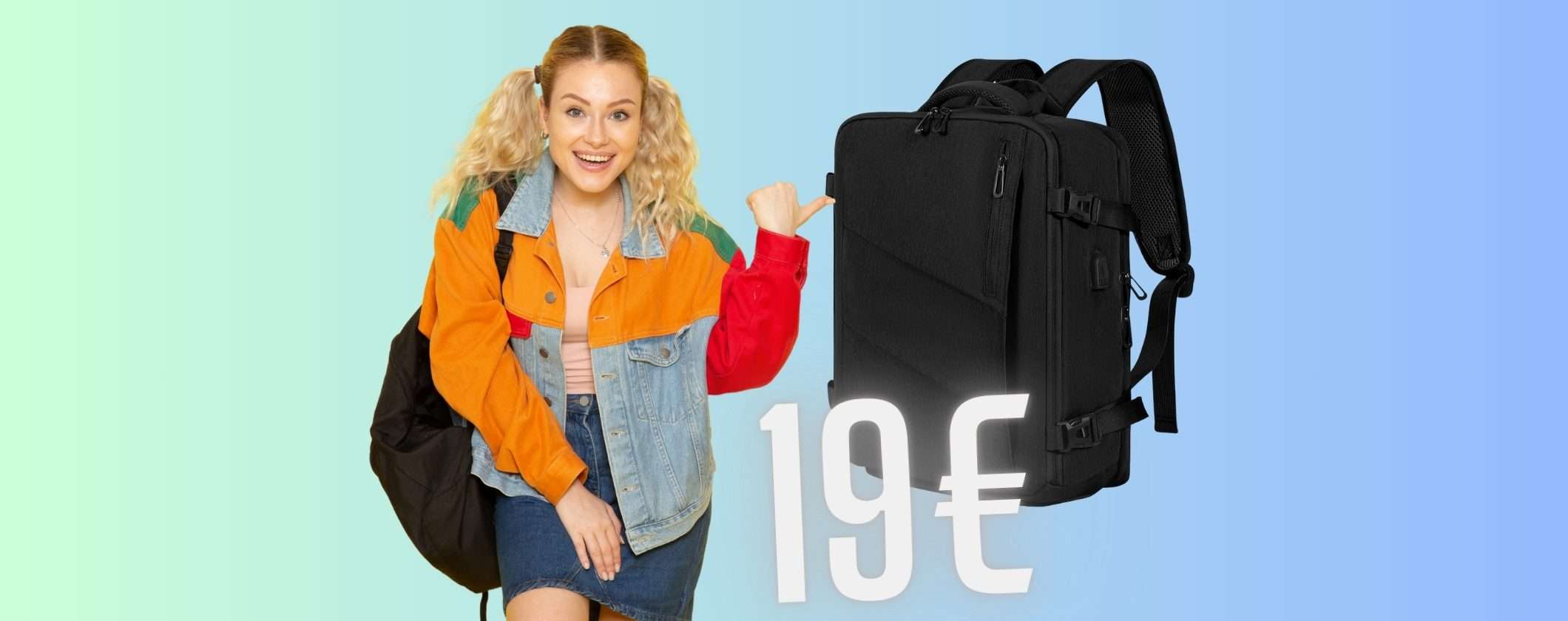 Viaggia sereno senza spese su Ryanair con questo zaino da 20L compatto (19€)