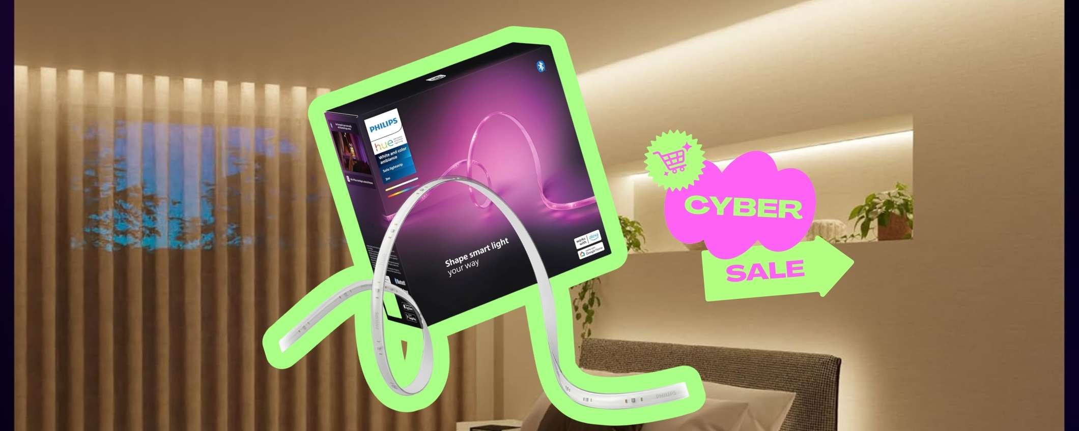 Philips Hue Indoor 3m: come rendere casa moderna con un acquisto (-40%)