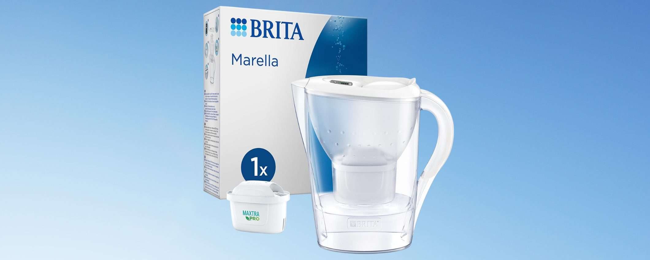 Caraffa filtrante Brita Marella in OFFERTISSIMA a 14,99€: addio bottiglie di plastica