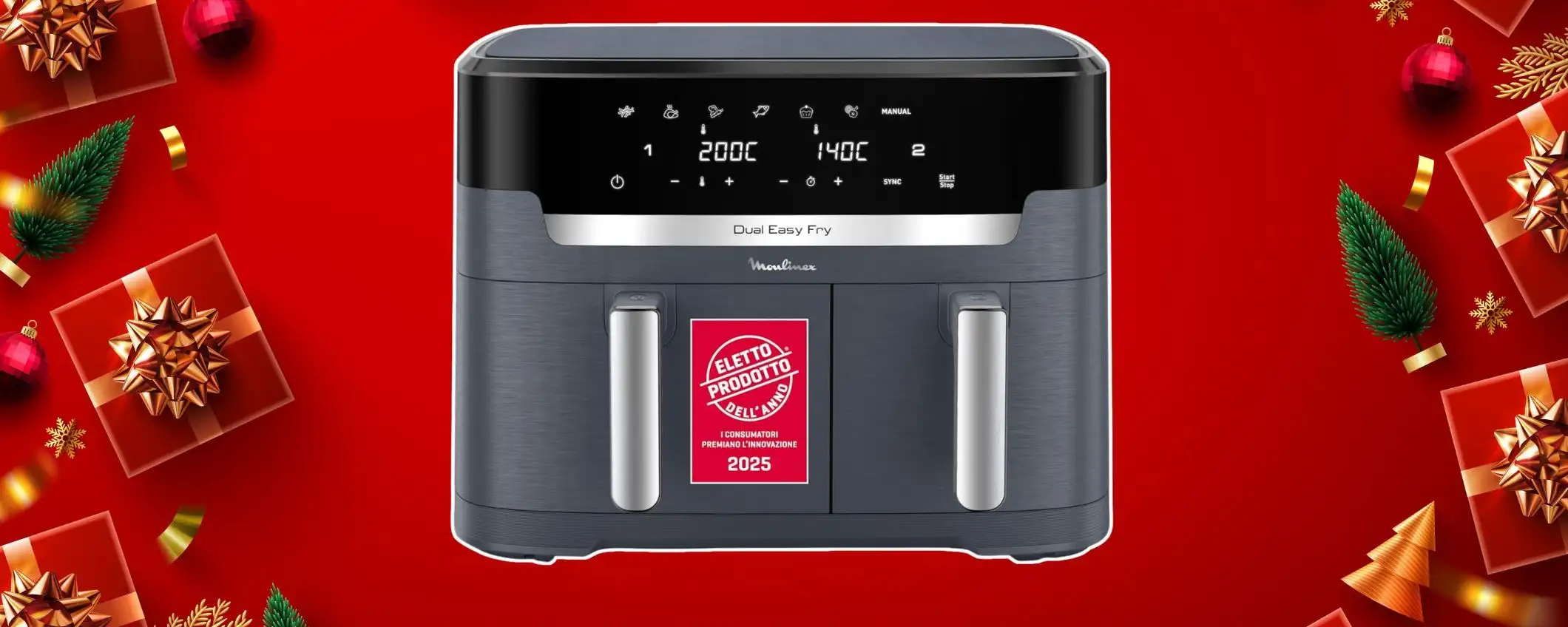 La friggitrice ad aria con doppia resistenza e doppio cestello in MEGA SCONTO NATALIZIO (-50€)