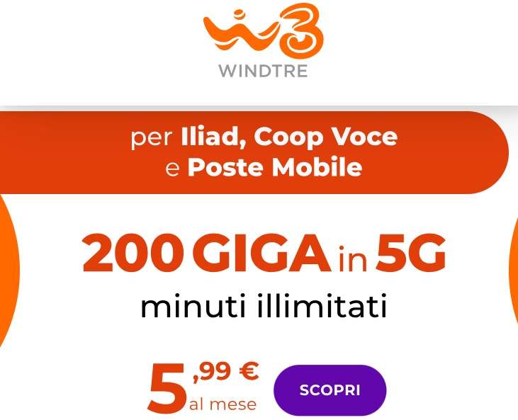 Offerta Passa a Wind Tre da Iliad, Coop Voce e Poste Mobile Offerta Passa a Wind Tre da Iliad, Coop Voce e Poste Mobile