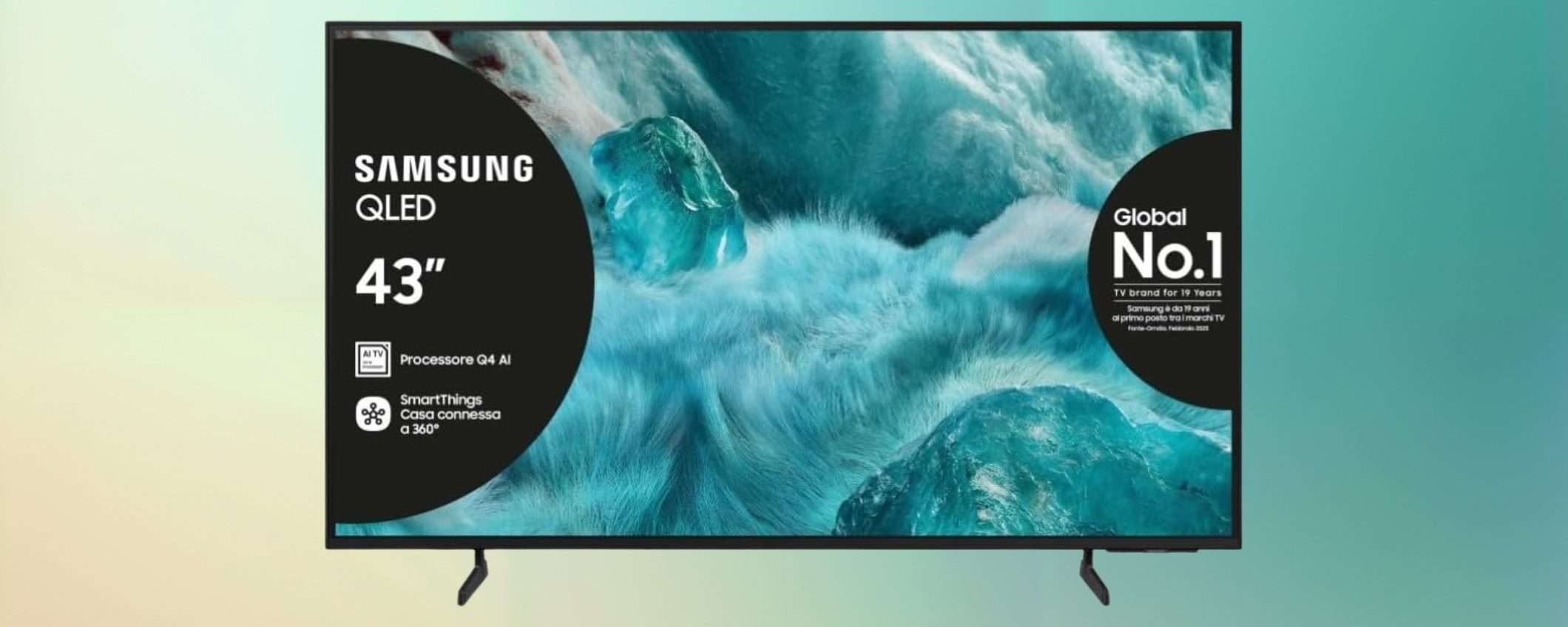 Smart TV Samsung QLED 4K 43'': SOTTOCOSTO imperdibile a meno di 350€, ne risparmi 200