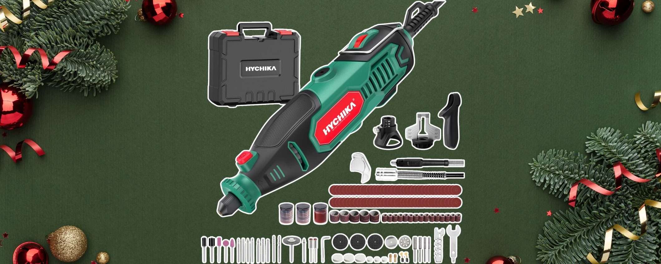 Utensile rotante 150W con 167 accessori e affilacatene in sconto: il regalo di Natale UTILE