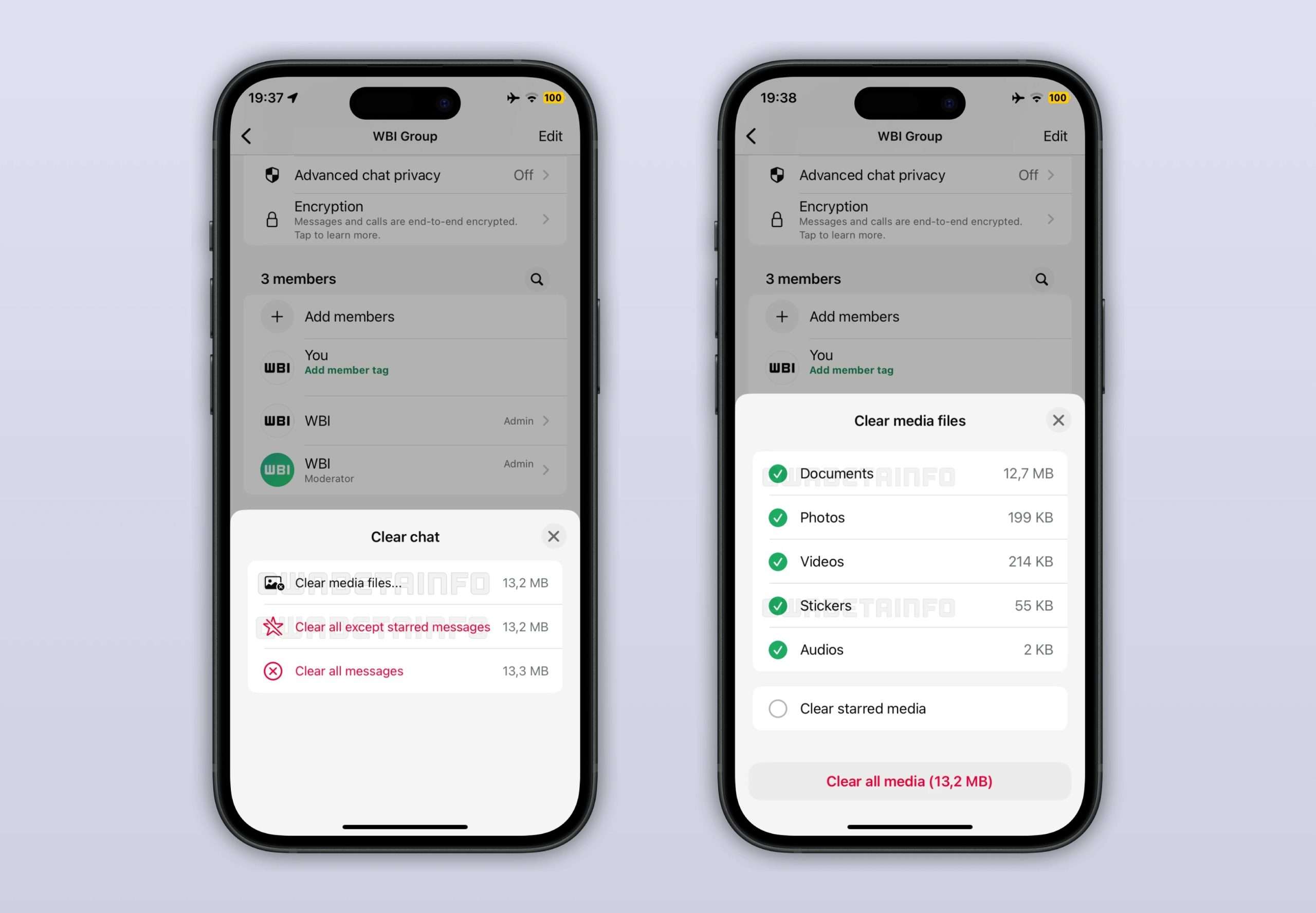 WhatsApp per iOS libera memoria