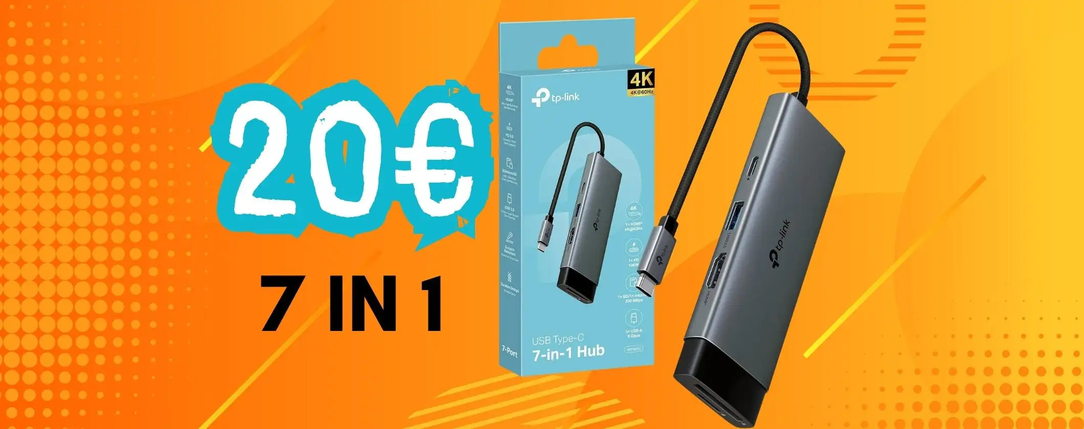 Aumenta le porte del tuo computer con l'Hub TP-Link 7 in 1 a soli 20€