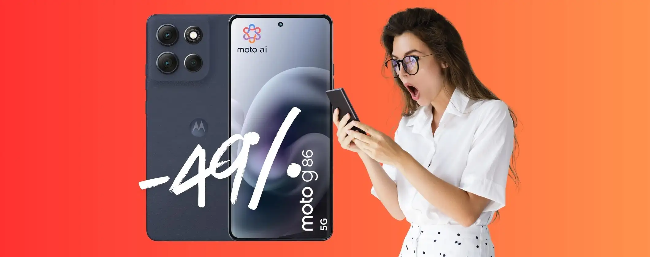 Moto g86 5G è il medio gamma da acquistare al volo con sconto del 49%