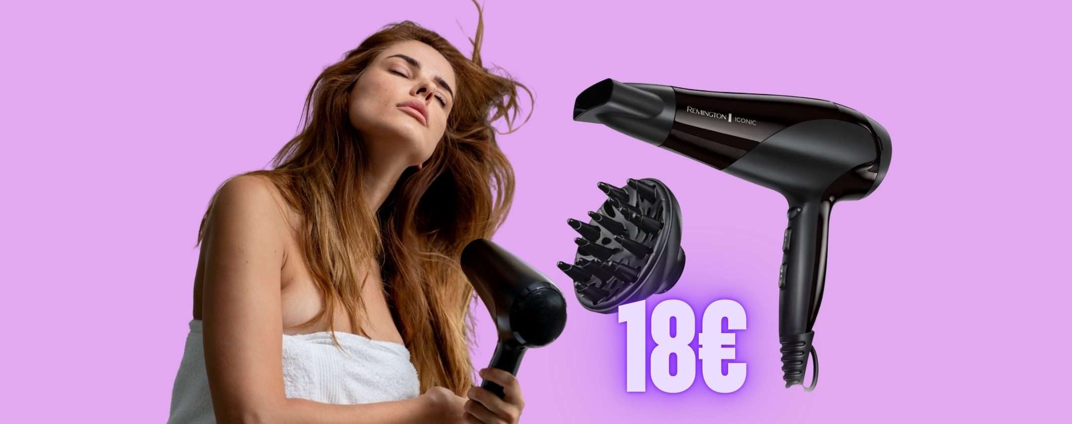 Remington: asciugacapelli leggero e potente a prezzo sgretolato, solo 18€