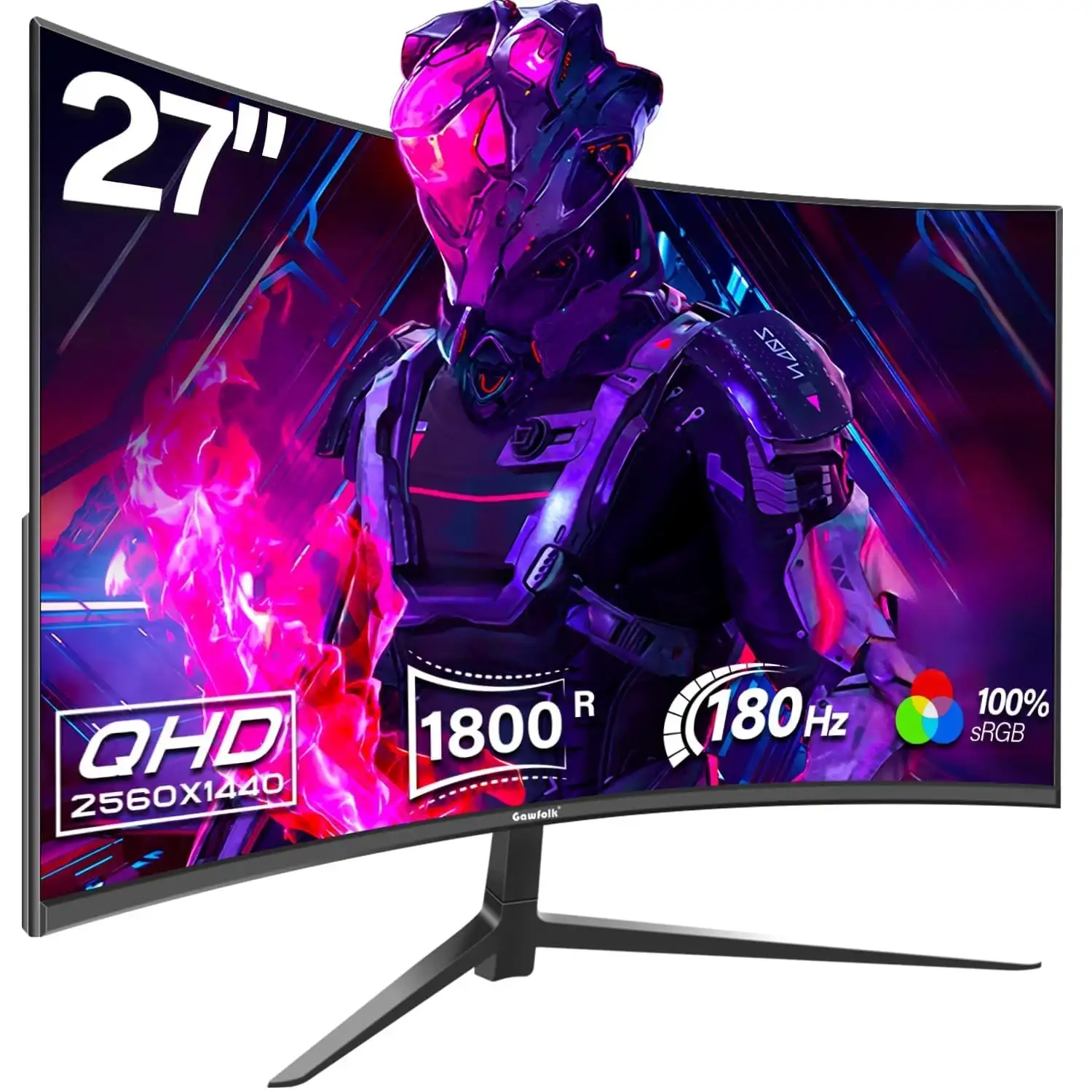 Gawfolk Monitor Gaming Curvo 27 Pollici QHD 2560x1440 Gawfolk Monitor Gaming Curvo 27 Pollici QHD 2560x1440