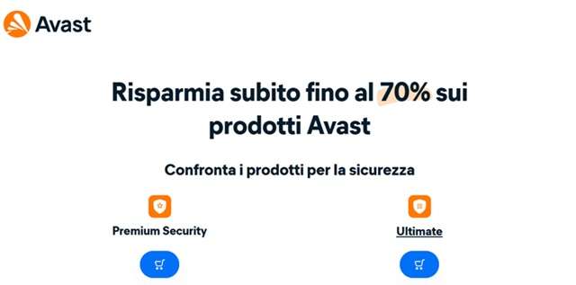 avast sconto 70 per cento