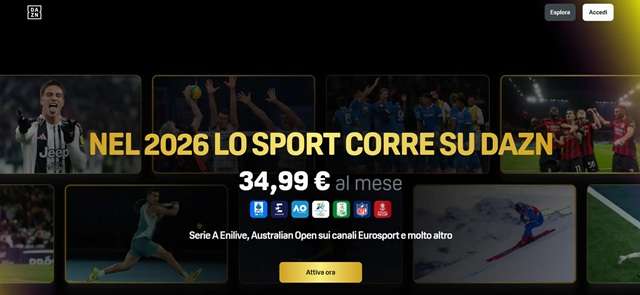 dazn pagina gennaio 2026