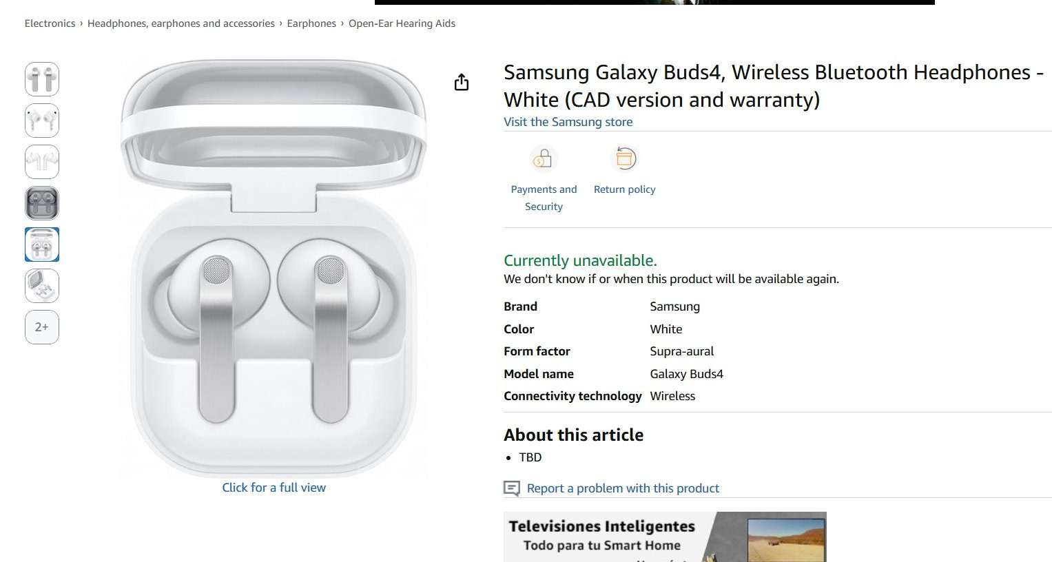 Samsung Galaxy Buds 4 Pro Amazon leak 1 Samsung Galaxy Buds 4 Pro Amazon leak 1