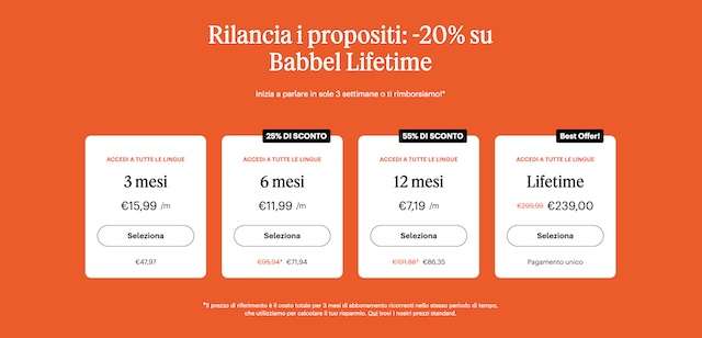 babbel promo febbraio 2026