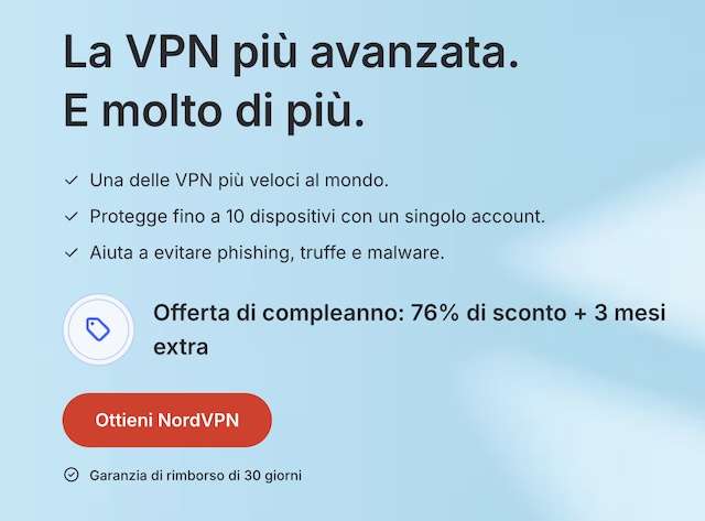 nordvpn offerta compleanno